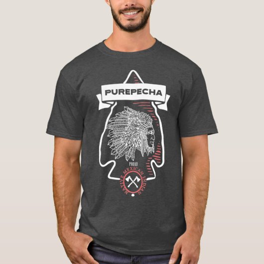 Purepecha Tribe Native Mexican Indian Proud Dark T-shirt (Voorkant)