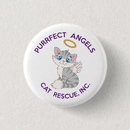 Purfect Angels Cat Rescue pin knop Ronde Button 3,2 Cm