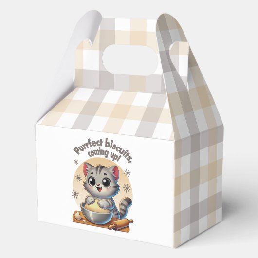 "Purfect biscuits, coming up" Kneading Cat Bedankdoosjes (Voorkant)