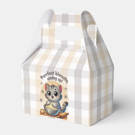 "Purfect biscuits, coming up" Kneading Cat Bedankdoosjes (Voorkant Zijde)