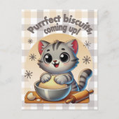 "Purfect biscuits, coming up" Kneading Cat Briefkaart (Voorkant)