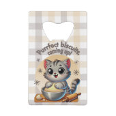 "Purfect biscuits, coming up" Kneading Cat Creditkaart Flessenopener (Achterkant)