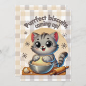 "Purfect biscuits, coming up" Kneading Cat Kaart (Voorkant / Achterkant)
