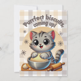 "Purfect biscuits, coming up" Kneading Cat Kaart