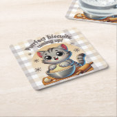 "Purfect biscuits, coming up" Kneading Cat Kartonnen Onderzetters (Schuin)