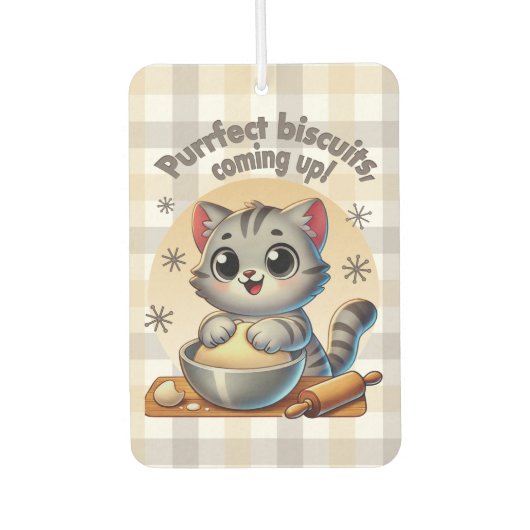 "Purfect biscuits, coming up" Kneading Cat Luchtverfrisser (Voorkant)