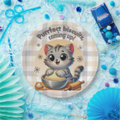 "Purfect biscuits, coming up" Kneading Cat Papieren Bordje (Feest)