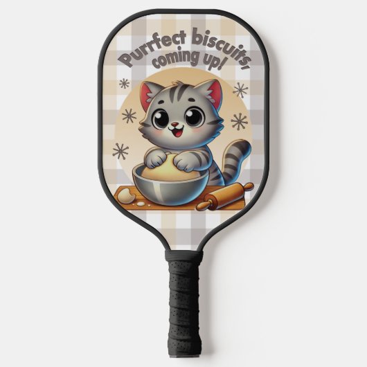 "Purfect biscuits, coming up" Kneading Cat Pickleball Paddle (Voorkant)