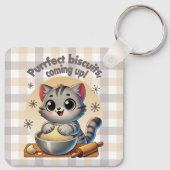 "Purfect biscuits, coming up" Kneading Cat Sleutelhanger (Achterkant)