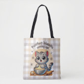 "Purfect biscuits, coming up" Kneading Cat Tote Bag (Voorkant)