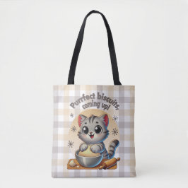 "Purfect biscuits, coming up" Kneading Cat Tote Bag