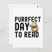 Purfect Day to Read Cat Bookworm Quote Briefkaart (Voorkant / Achterkant)