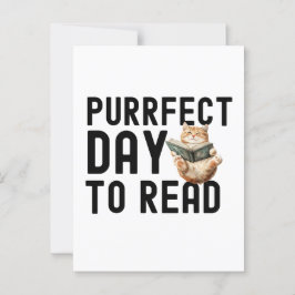 Purfect Day to Read Cat Bookworm Quote Briefkaart