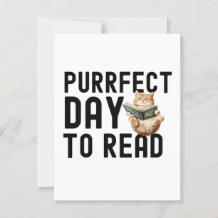 Purfect Day to Read Cat Bookworm Quote Briefkaart
