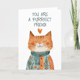 Purfect Friend Cat Thema Galentine's Day Foto Feestdagen Kaart