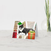 Purfect Kerst Fluffy Nieuwjaar Gevouwen Kat Kaart (Voorkant)
