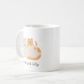 Purfect Love – Custom Mama Cat & Kitten Koffiemok (Voorkant links)