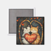 Purfect Love Een Gezellige Kat Omarm Kunstwerk Magneet (Voorkant / Achterkant)