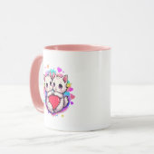 Purfect Love: Kawaii paar katten met hart Mok (Voorkant links)