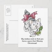 Purfect Meowy Christmas Feestdagenkaart (Voorkant / Achterkant)