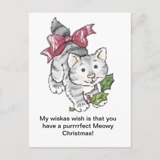 Purfect Meowy Christmas Feestdagenkaart (Voorkant)