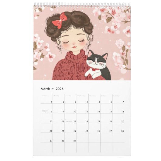 Purfect Moments: Geïllustreerde Kattenkalender Kalender (Mar 2026)