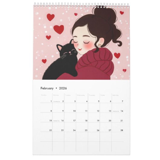 Purfect Moments: Geïllustreerde Kattenkalender Kalender (Feb 2026)