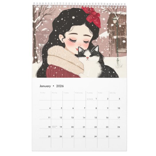 Purfect Moments: Geïllustreerde Kattenkalender Kalender (Jan 2026)