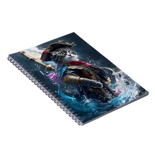 Purfect Pirates: grillige kattenpiraat Notitieboek (Rechterzijde)