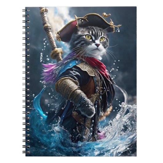 Purfect Pirates: grillige kattenpiraat Notitieboek (Voorkant)