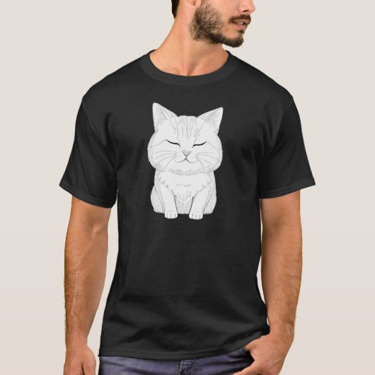 Purfectly Peaceful Cat - Relaxed Kat Art TSQ T-shirt (Voorkant)