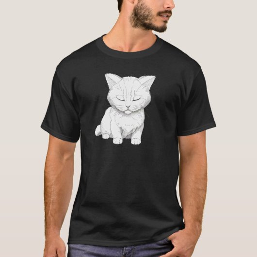 Purfectly Peaceful Cat - Relaxed Kat Art TSQ T-shirt (Voorkant)