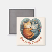 Purfectly Snuggled Kittens Knuffelen Kunstwerk Magneet (Voorkant / Achterkant)