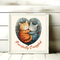 Purfectly Snuggled Kittens Poster Wall Art