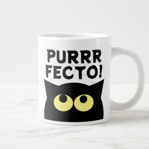 Purfecto! Grappige grote zwarte kattenkoffie mok