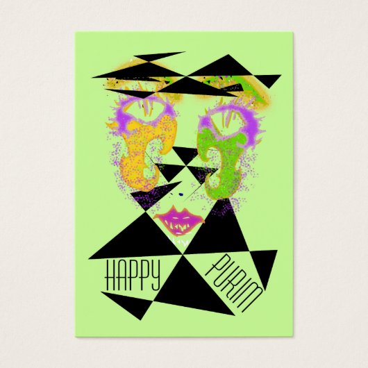 Purim Abstract Kostuum Gift Kaarten ChubbyBusiness Visitekaartje (Voorkant)