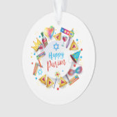 Purim Basket Gifts Hamantaschen Gragger Hebrew Ornament (voorkant)