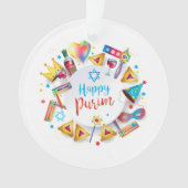 Purim Basket Gifts Hamantaschen Gragger Hebrew Ornament (voorkant)