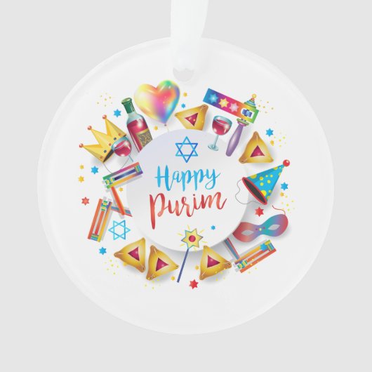 Purim Basket Gifts Hamantaschen Gragger Hebrew Ornament (voorkant)