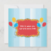 Purim Carnival Party Invitation Poster Kaart (Achterkant)