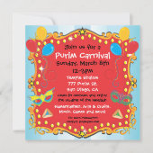 Purim Carnival Party Invitation Poster Kaart (Voorkant)