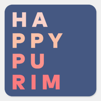 Purim Coral Ombre Vierkante Sticker