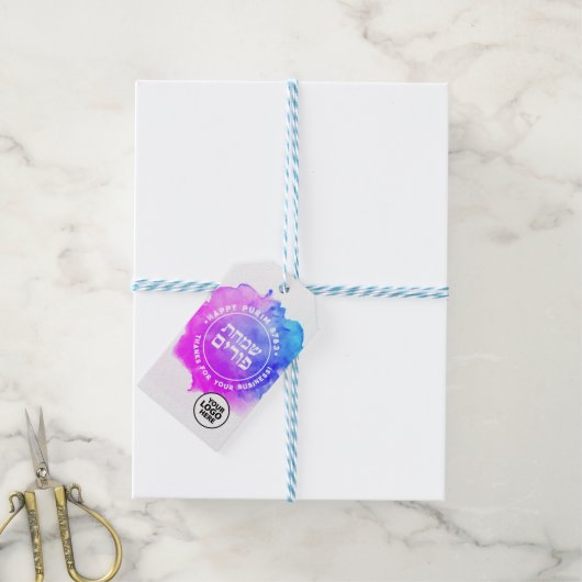 Purim Corporate Logo Gift Label Cadeaulabel (Met Touw)