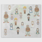 Purim Costume Kids Character Collectio Cadeaupapier (Vlak)