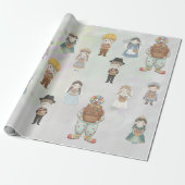 Purim Costume Kids Character Collectio Cadeaupapier (Uitgerold)