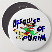 Purim Disguise Ronde Button 6,0 Cm (Voorkant /achterkant)