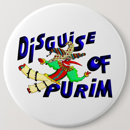 Purim Disguise Ronde Button 6,0 Cm (Voorkant)