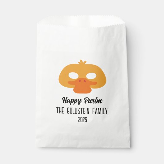 Purim eendenmasker maskerade kostuum bedankzakje (Voorkant)