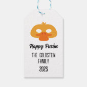 Purim eendenmasker maskerade kostuum cadeaulabel (Achterkant)