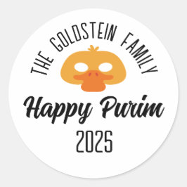 Purim eendenmasker maskerade kostuum ronde sticker
